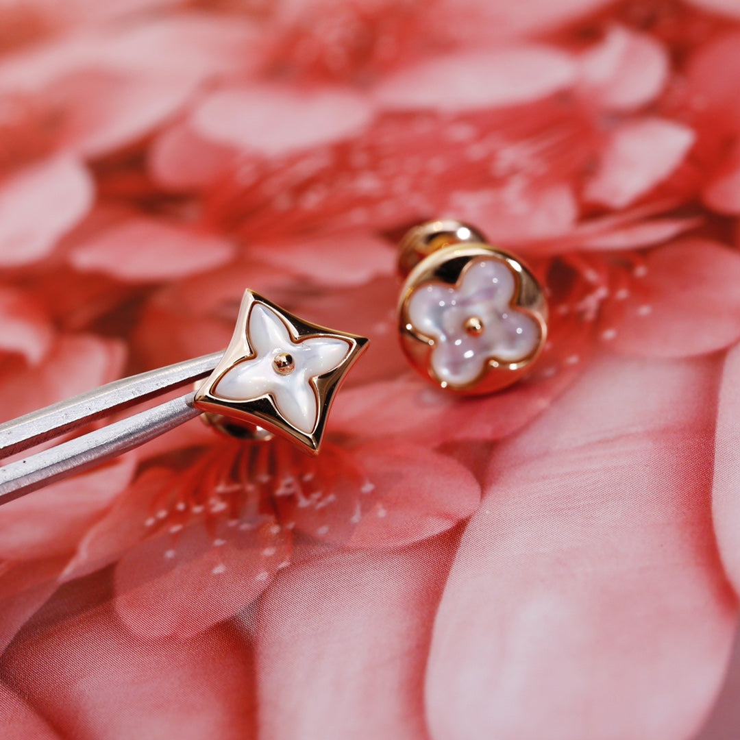 [Olivia JW]STAR AND SUN PINK GOLD MOP STUD EARRINGS