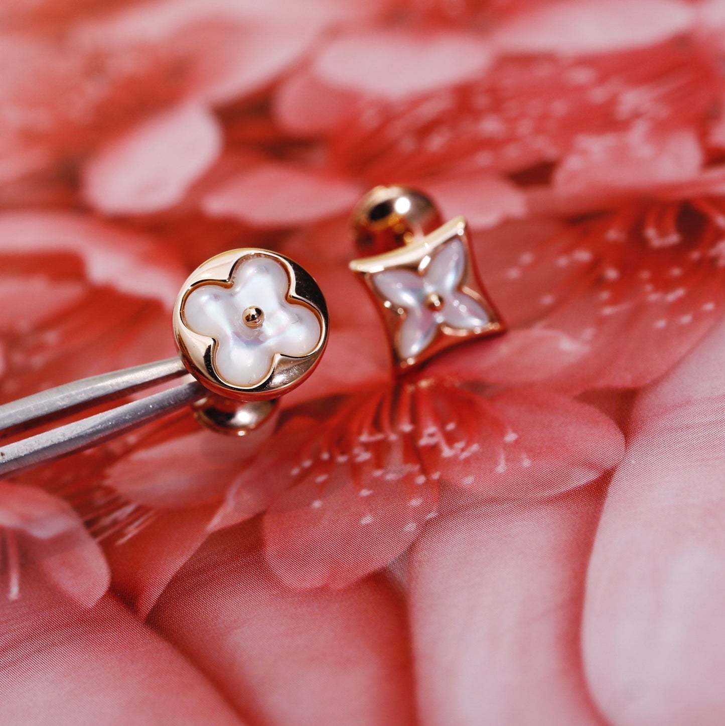 [Olivia JW]STAR AND SUN PINK GOLD MOP STUD EARRINGS