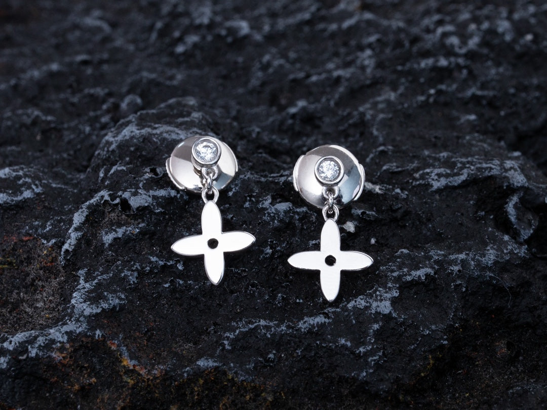 [Olivia JW]VIDYLLE SILVER DIAMOND MINI DROP EARRINGS