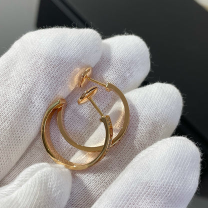 [Olivia JW]LOVE DIAMOND PINK GOLD HOOP EARRINGS