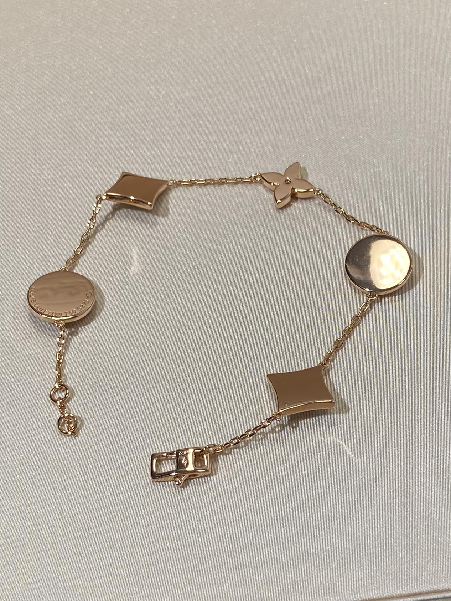 [Olivia JW]STAR AND SUN 5 MOTIF MOP PINK GOLD BRACELET