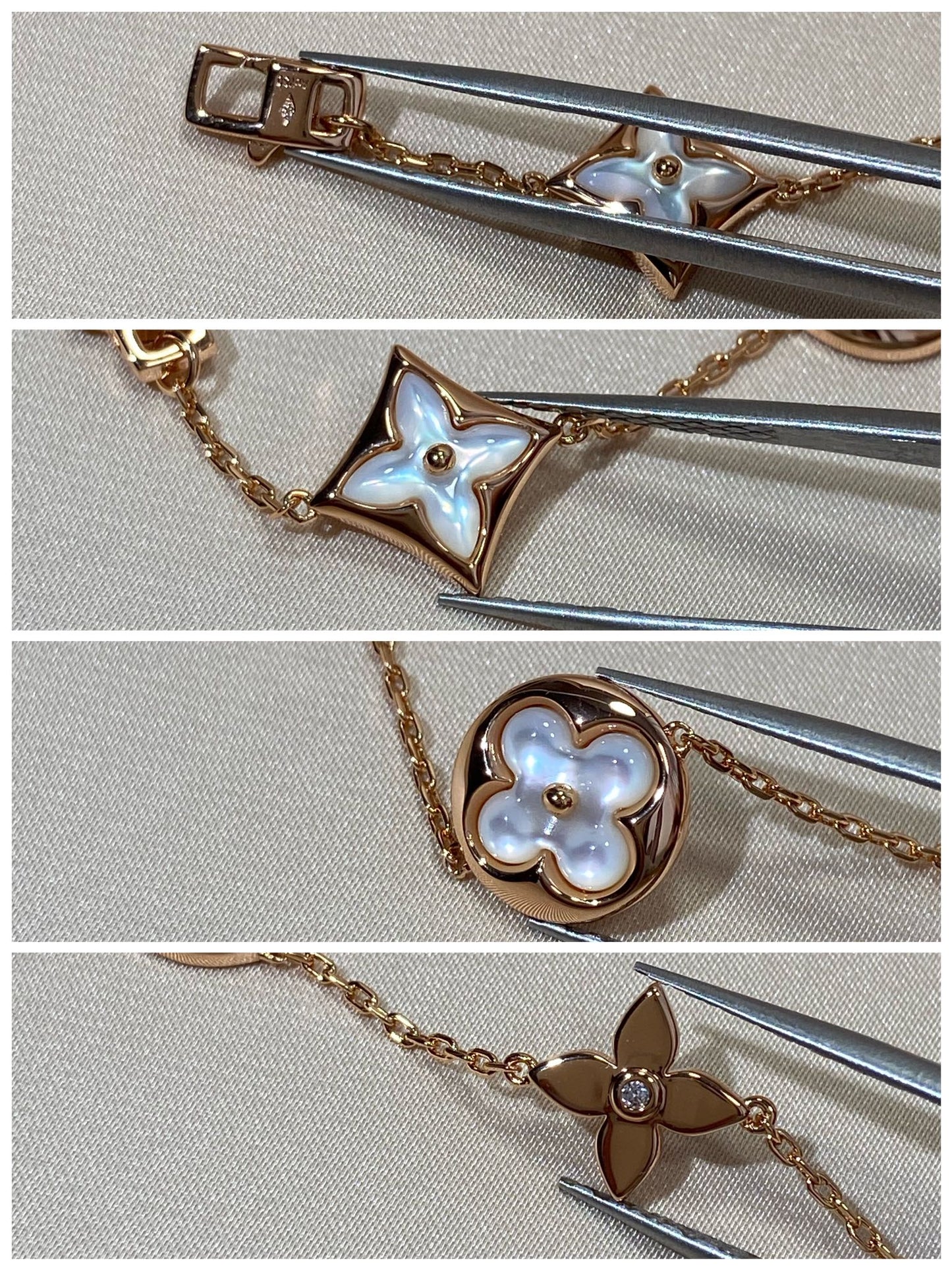[Olivia JW]STAR AND SUN 5 MOTIF MOP PINK GOLD BRACELET