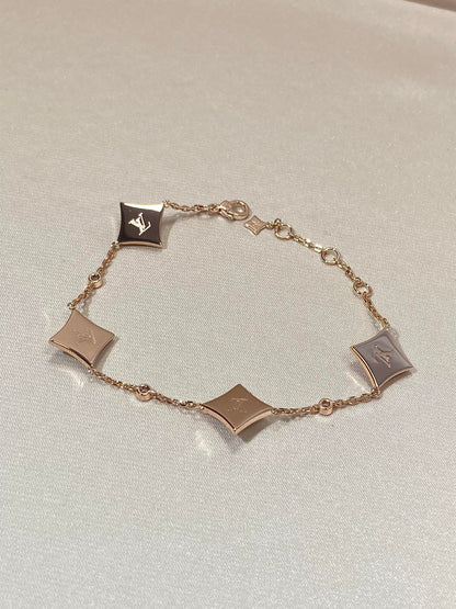 [Olivia JW]STAR 4 MOTIF MOP DIAMOND PINK GOLD BRACELET