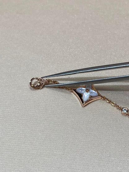 [Olivia JW]STAR 4 MOTIF MOP DIAMOND PINK GOLD BRACELET