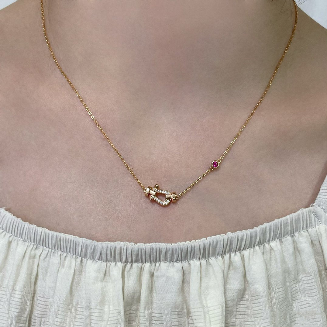 [Olivia JW]FORCE 10 DIAMOND PINK GOLD NECKLACE