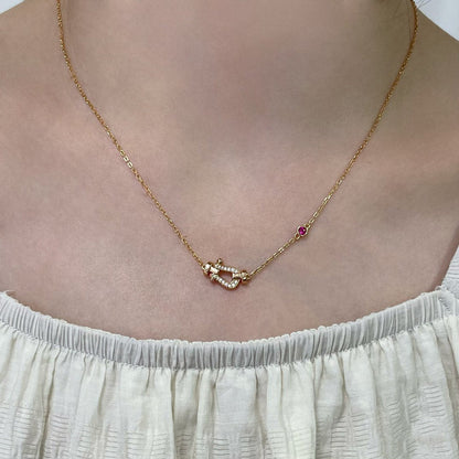[Olivia JW]FORCE 10 DIAMOND PINK GOLD NECKLACE