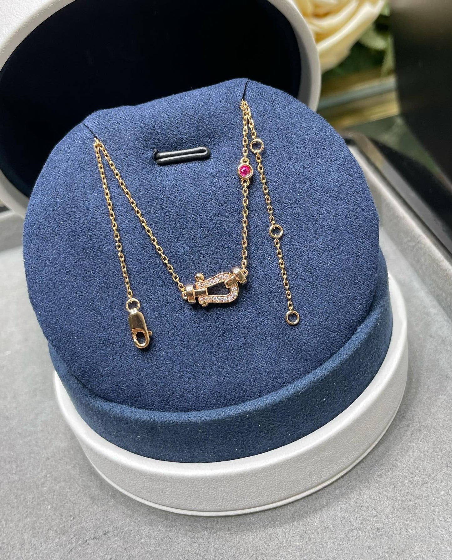 [Olivia JW]FORCE 10 DIAMOND PINK GOLD NECKLACE