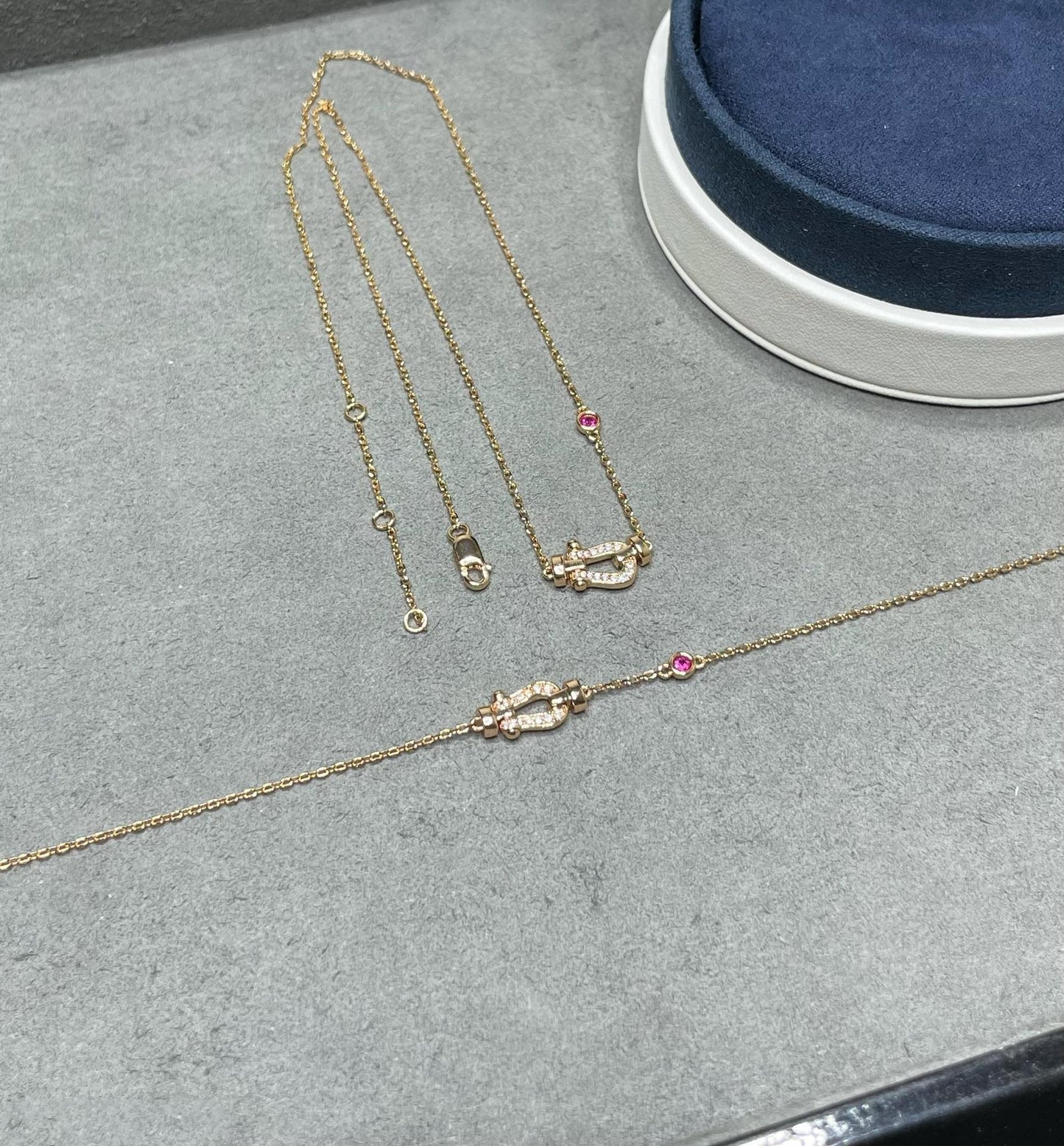 [Olivia JW]FORCE 10 DIAMOND PINK GOLD NECKLACE