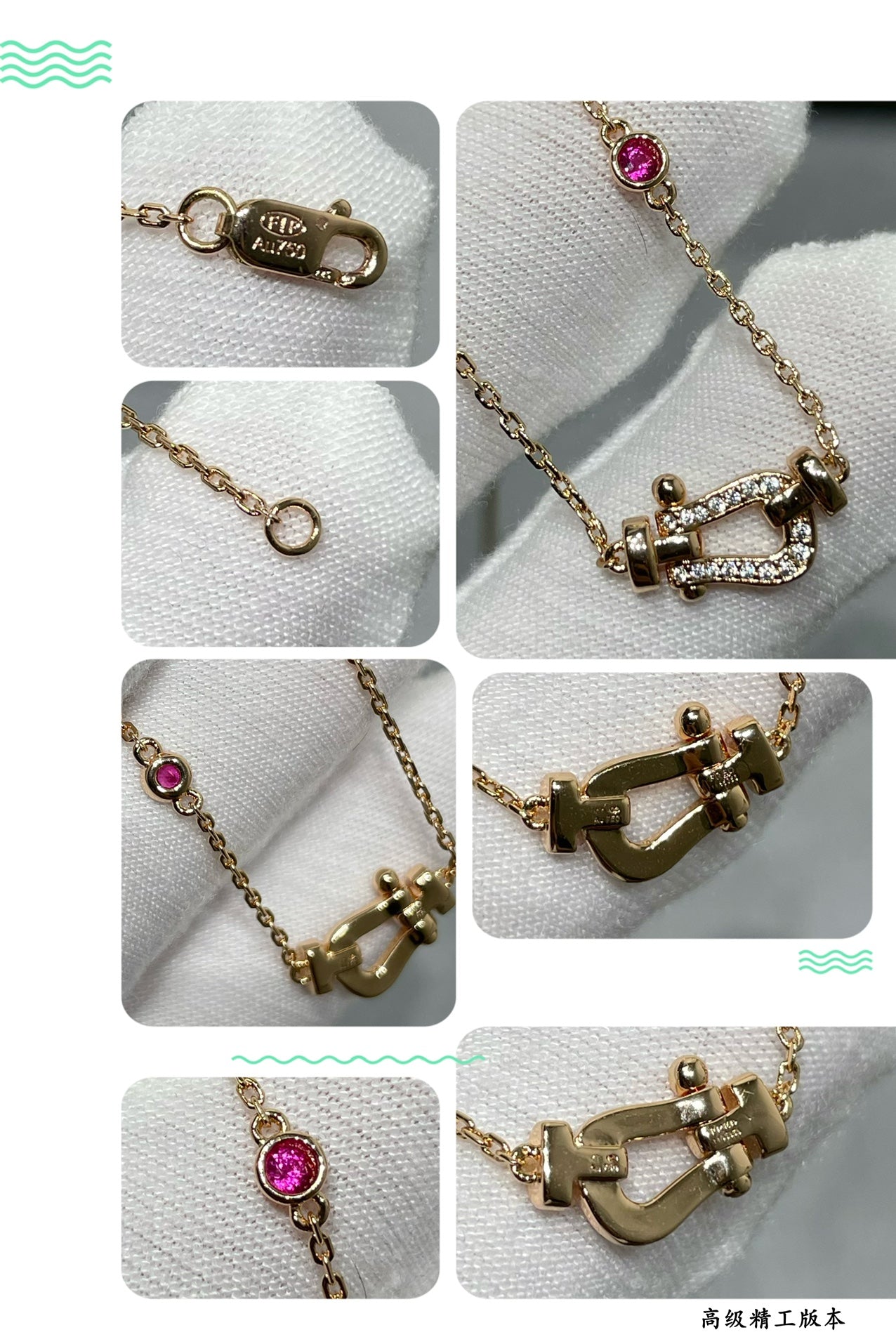 [Olivia JW]FORCE 10 DIAMOND PINK GOLD NECKLACE