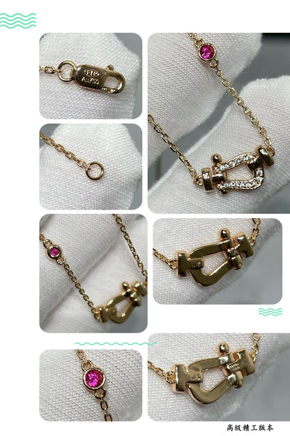 [Olivia JW]FORCE 10 DIAMOND PINK GOLD NECKLACE