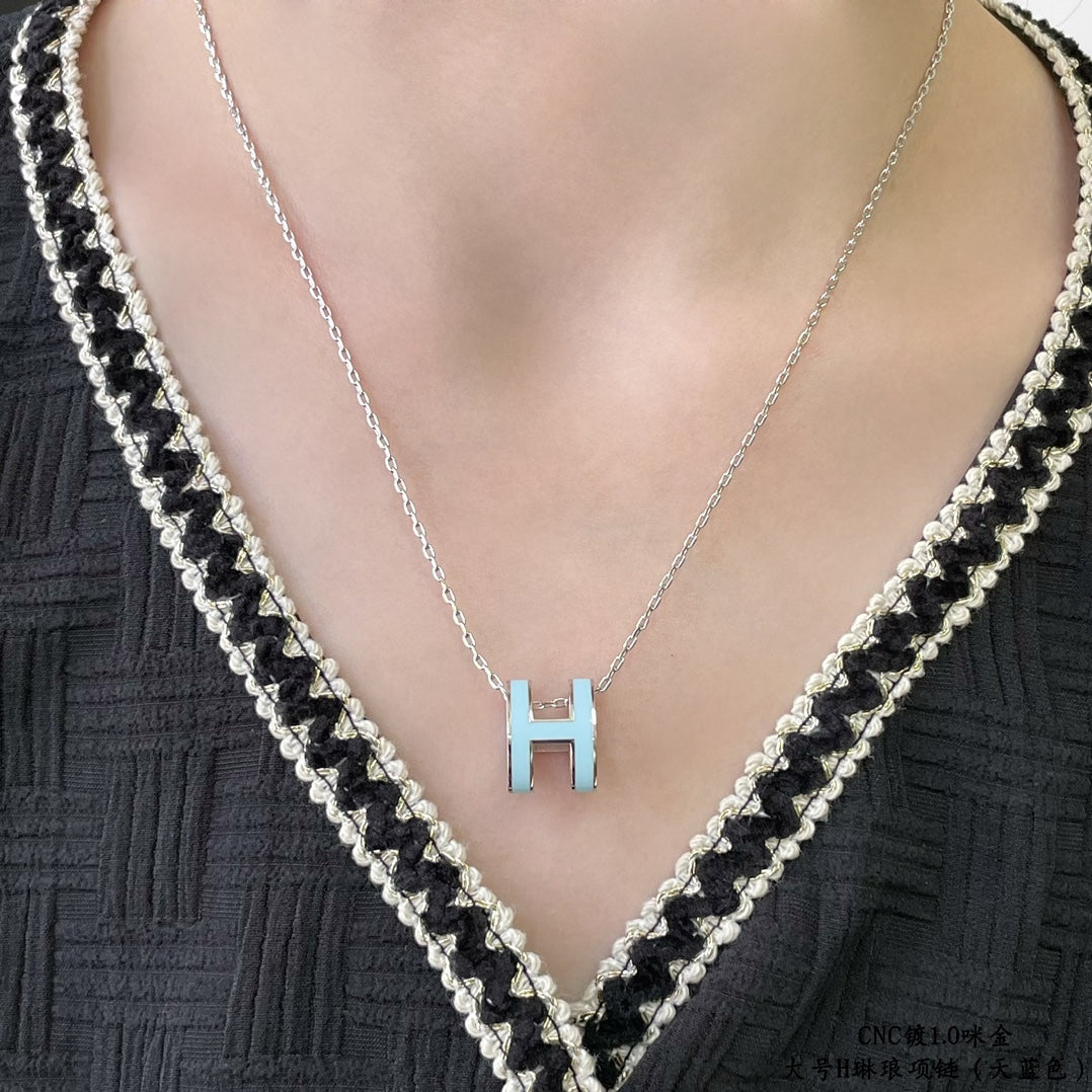 [Olivia JW]POP H SKY BLUE NECKLACE