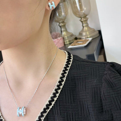 [Olivia JW]POP H SKY BLUE NECKLACE