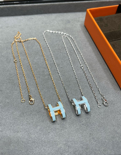 [Olivia JW]POP H SKY BLUE NECKLACE