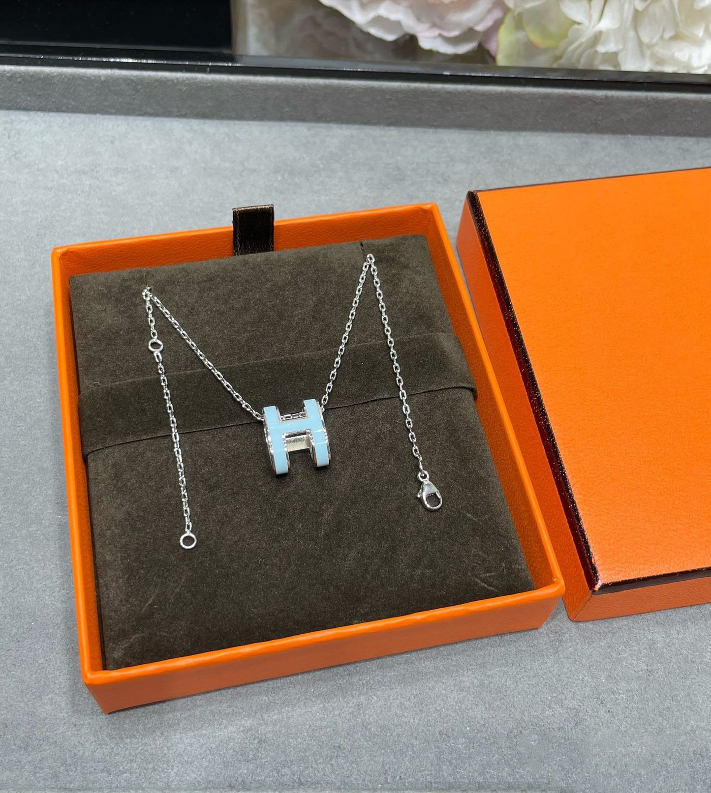 [Olivia JW]POP H SKY BLUE NECKLACE