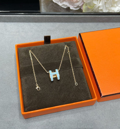 [Olivia JW]POP H SKY BLUE NECKLACE