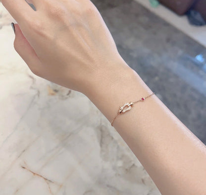 [Olivia JW]FORCE 10 DIAMOND CHAIN LINK PINK GOLD BRACELET