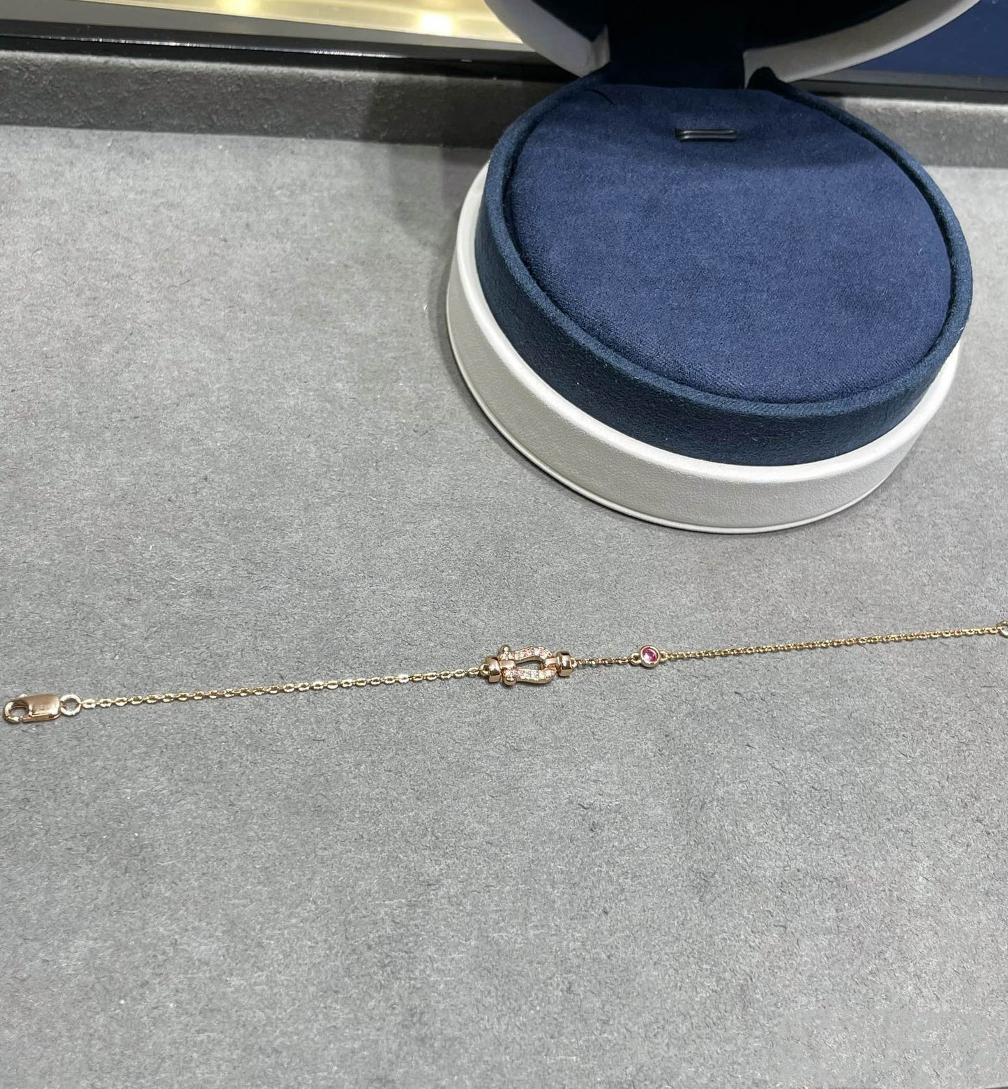 [Olivia JW]FORCE 10 DIAMOND CHAIN LINK PINK GOLD BRACELET