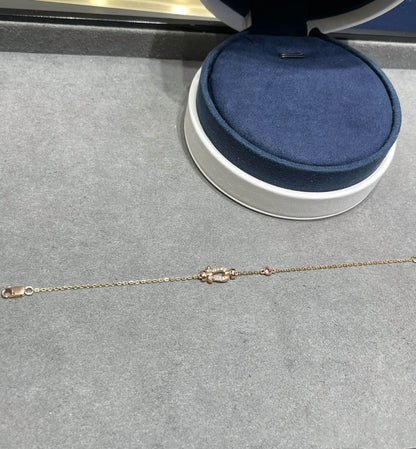[Olivia JW]FORCE 10 DIAMOND CHAIN LINK PINK GOLD BRACELET