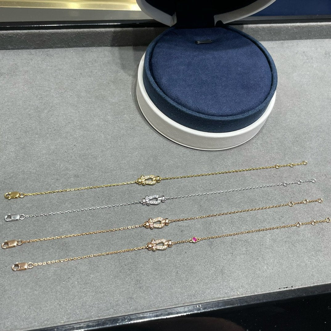 [Olivia JW]FORCE 10 DIAMOND CHAIN LINK PINK GOLD BRACELET