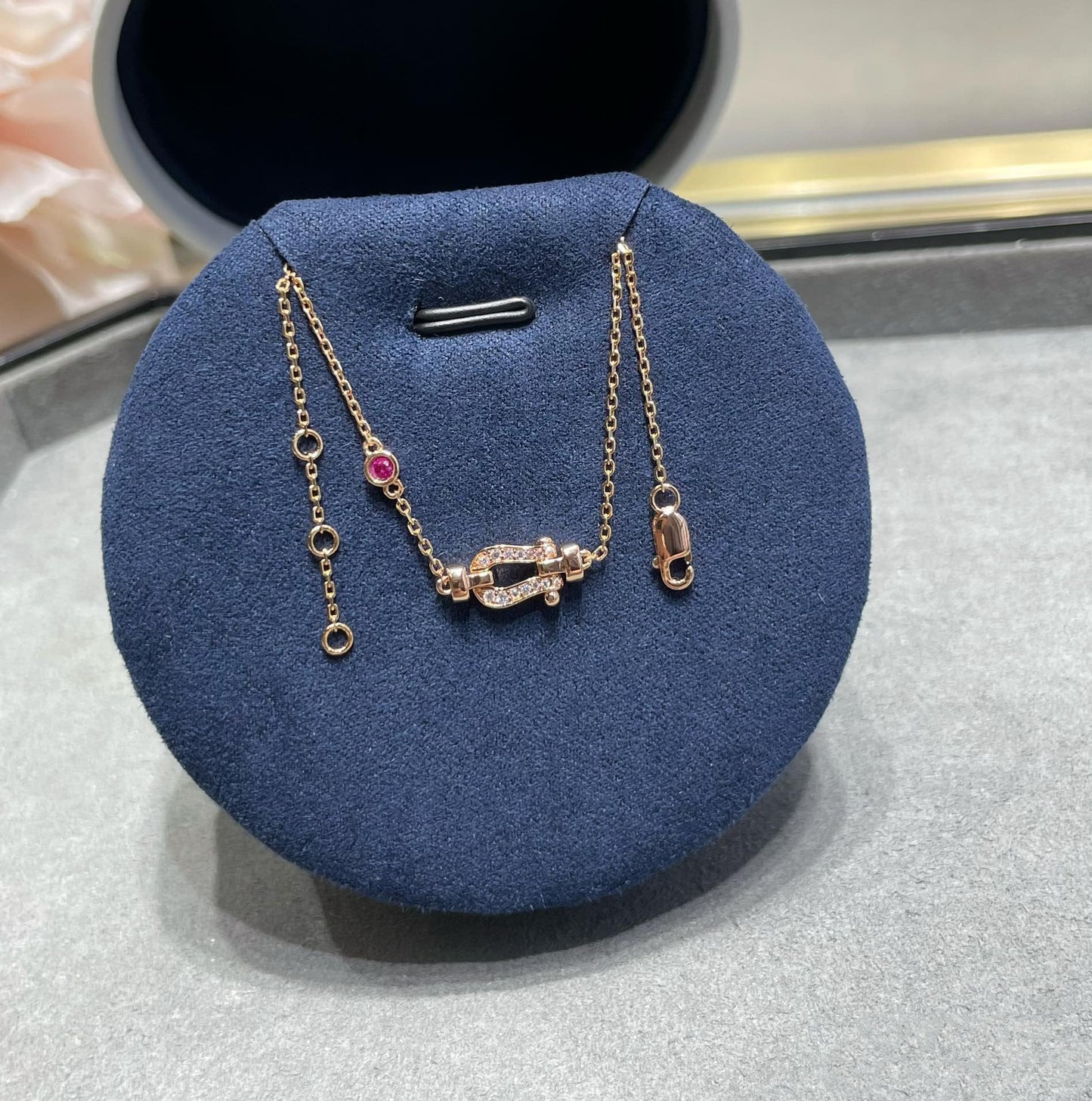 [Olivia JW]FORCE 10 DIAMOND CHAIN LINK PINK GOLD BRACELET