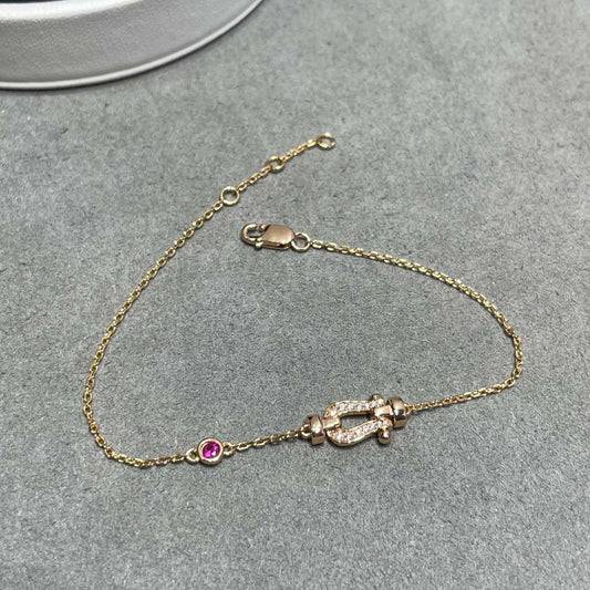 [Olivia JW]FORCE 10 DIAMOND CHAIN LINK PINK GOLD BRACELET