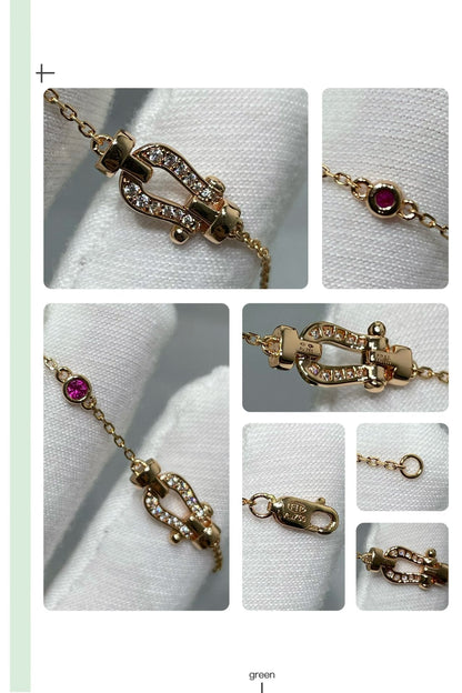 [Olivia JW]FORCE 10 DIAMOND CHAIN LINK PINK GOLD BRACELET