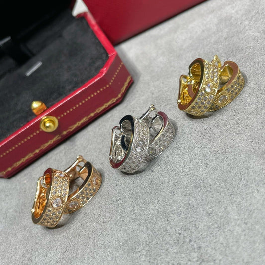 [Olivia JW]LOVE 5.5MM DIAMOND PAVED EARRINGS