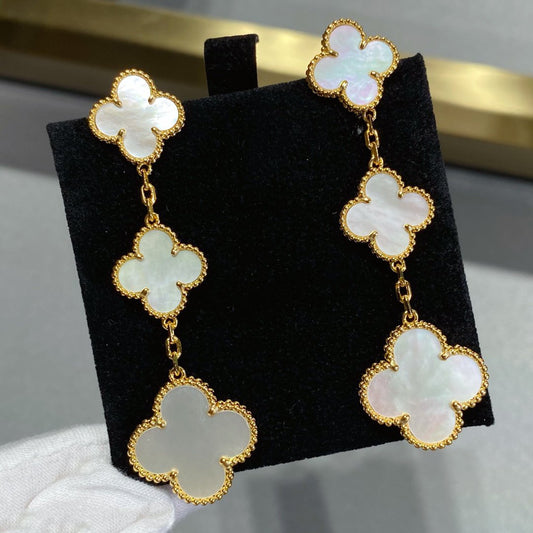 [Olivia JW]CLOVER MOP 3 MOTIFS GOLD EARRINGS