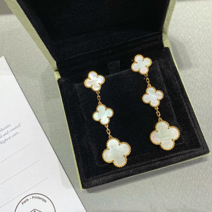 [Olivia JW]CLOVER MOP 3 MOTIFS GOLD EARRINGS