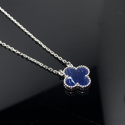[Olivia JW]CLOVER PIETERSITE SILVER LONG NECKLACE