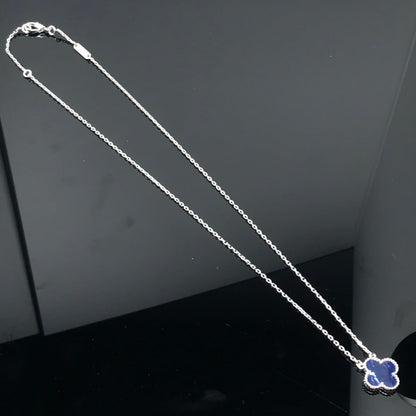 [Olivia JW]CLOVER PIETERSITE SILVER LONG NECKLACE