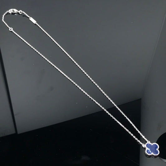 [Olivia JW]CLOVER PIETERSITE SILVER LONG NECKLACE