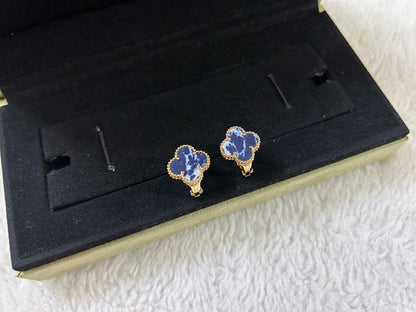 [Olivia JW]CLOVER PIETERSITE MEDIUM STUD EARRINGS
