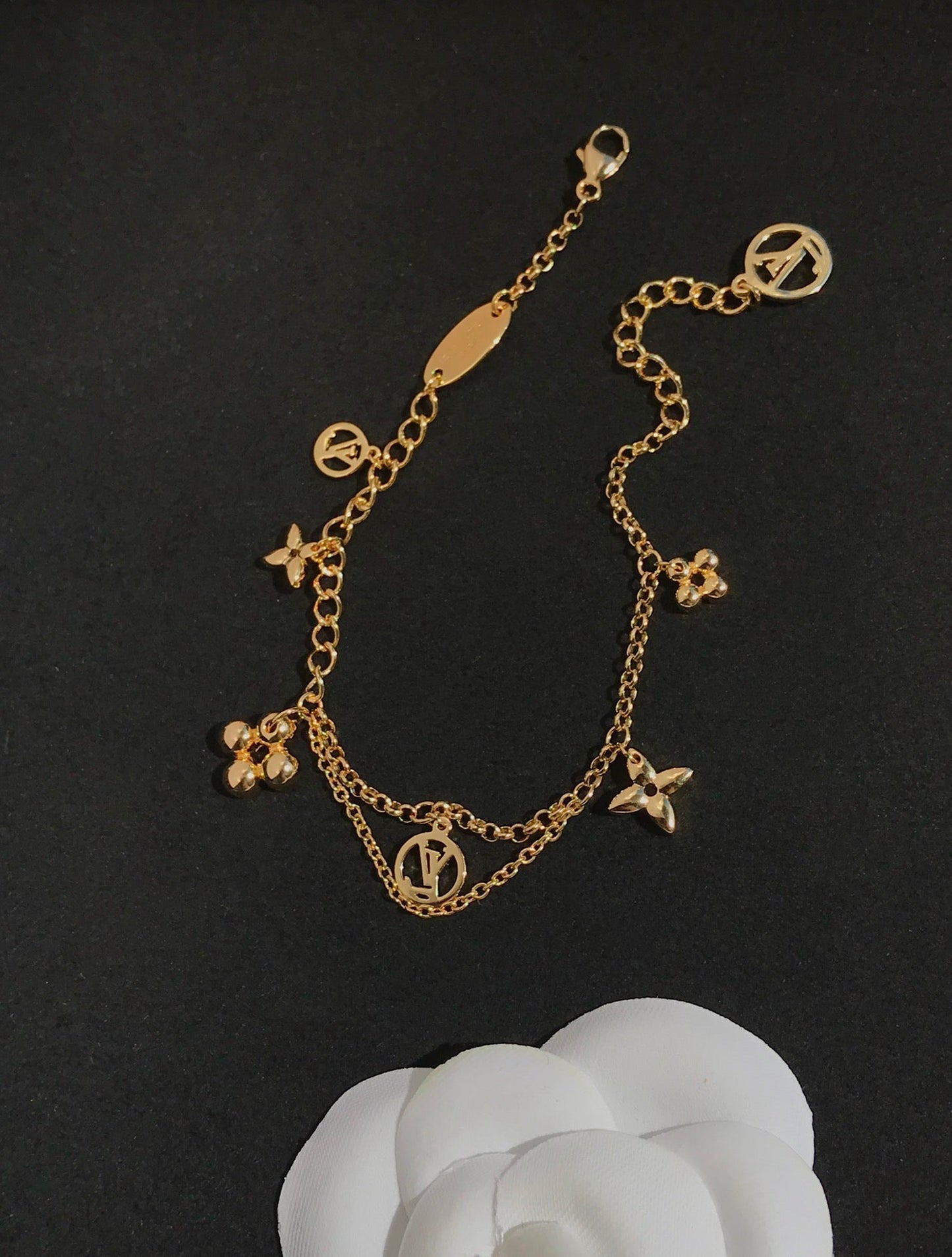[Olivia JW]BLOOMING PINK GOLD MOP BRACELET