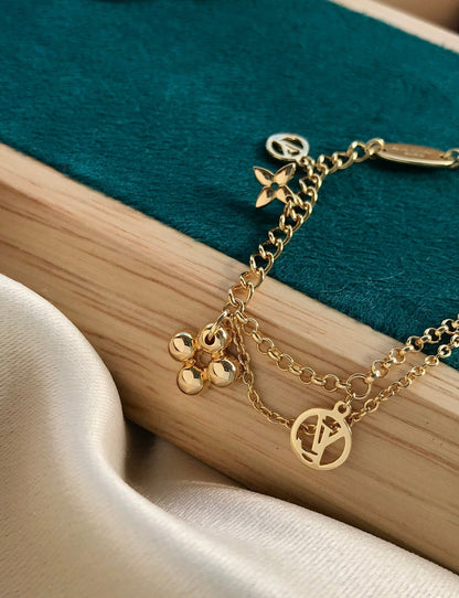 [Olivia JW]BLOOMING PINK GOLD MOP BRACELET