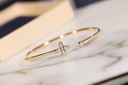 [Olivia JW]IDYLLE GOLD OPEN BRACELET DIAMOND PAVED
