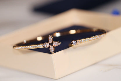 [Olivia JW]IDYLLE GOLD OPEN BRACELET DIAMOND PAVED