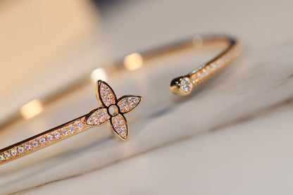[Olivia JW]IDYLLE GOLD OPEN BRACELET DIAMOND PAVED