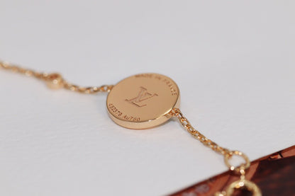 [Olivia JW]STAR AND SUN 4 MOTIF PINK GOLD MALACHITE BRACELET