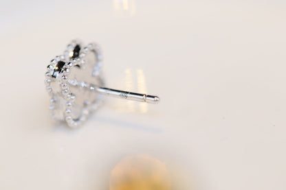 [Olivia JW]CLOVER MINI TURQUOISE SILVER STUD EARRINGS