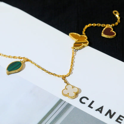 [Olivia JW]LUCKY SPRING 5 MOTIF GOLD BRACELET