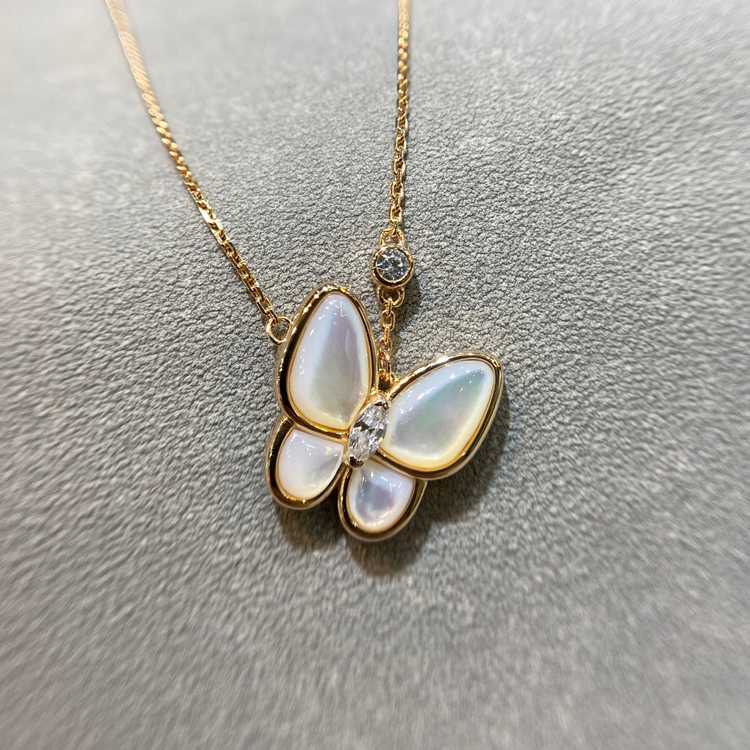 [Olivia JW]BUTTERFLY MOP DIAMOND NECKLACE