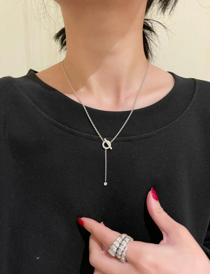 [Olivia JW]FINESSE SILVER DIAMOND NECKLACE