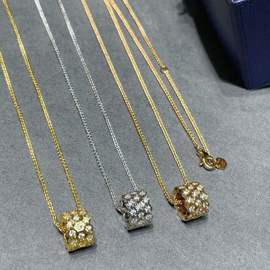 [Olivia JW]BEE LOVE DIAMOND PAVED 3 ROW NECKLACE