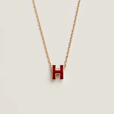 [Olivia JW]HM CLIC RED ENAMEL GOLD NECKLACE
