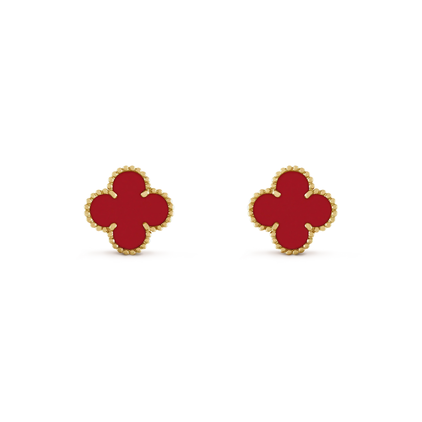 [Olivia JW]CLOVER MINI 9.5MM CARNELIAN EARRINGS