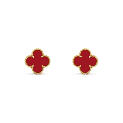 [Olivia JW]CLOVER MINI 9.5MM CARNELIAN EARRINGS
