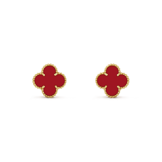 [Olivia JW]CLOVER MINI 9.5MM CARNELIAN EARRINGS
