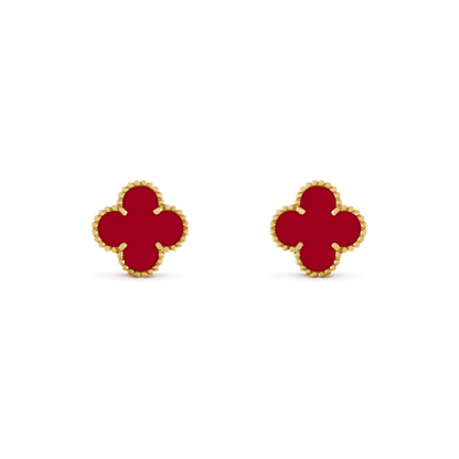 [Olivia JW]CLOVER MEDIUM 1 MOTIFS CARNELIAN  EARRINGS