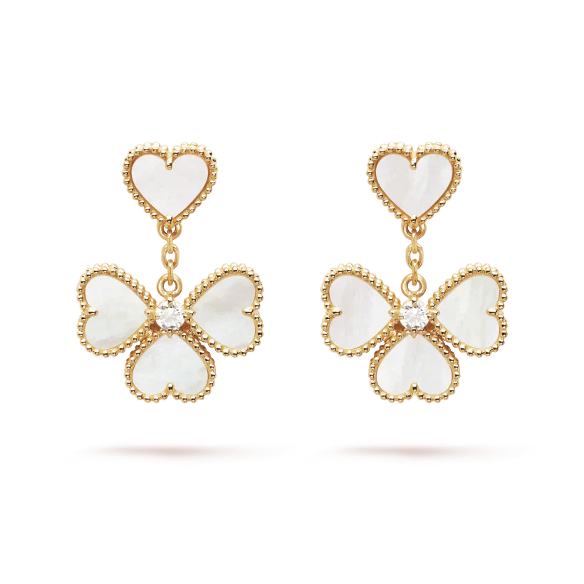 [Olivia JW]CLOVER SWEET WHITE MOP EARRINGS